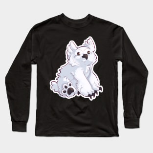 Snowy Owlbear Cub - Sitting Long Sleeve T-Shirt